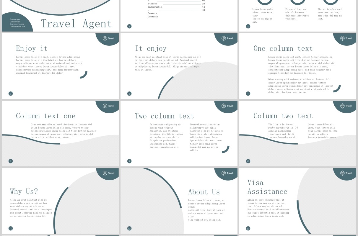 旅行社旅游公司宣传介绍PPT版式模板Travel Agency PowerPoint Presentation Template