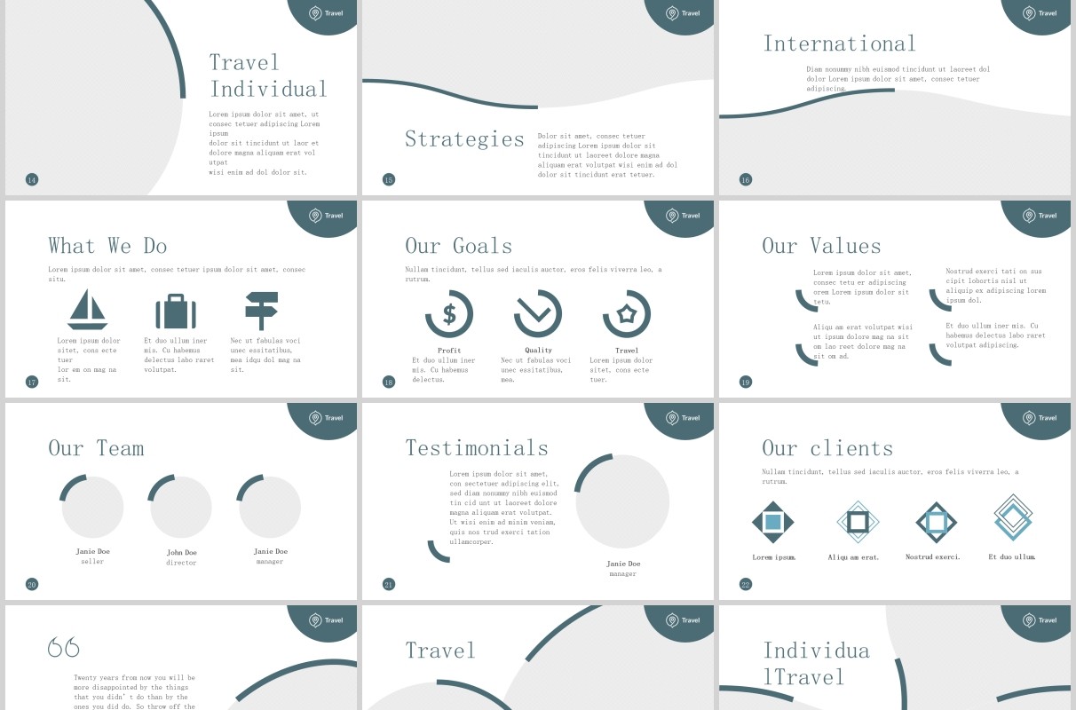 旅行社旅游公司宣传介绍PPT版式模板Travel Agency PowerPoint Presentation Template