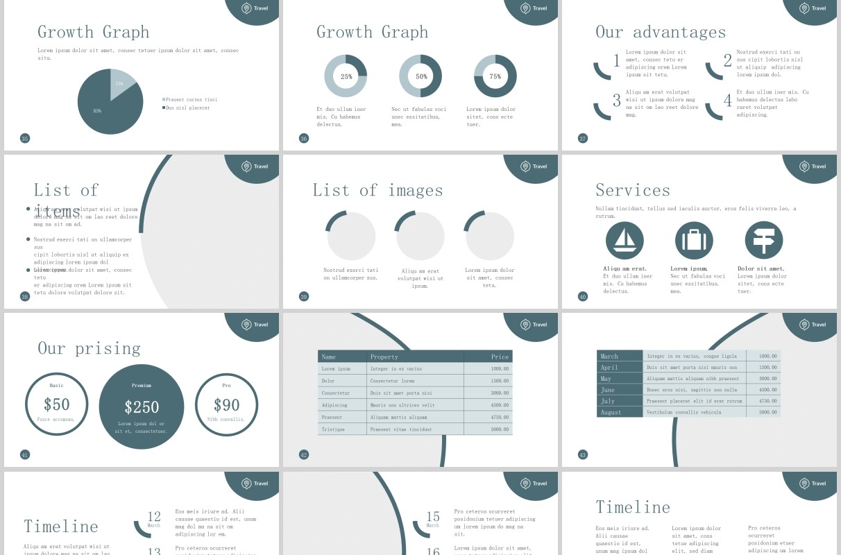 旅行社旅游公司宣传介绍PPT版式模板Travel Agency PowerPoint Presentation Template