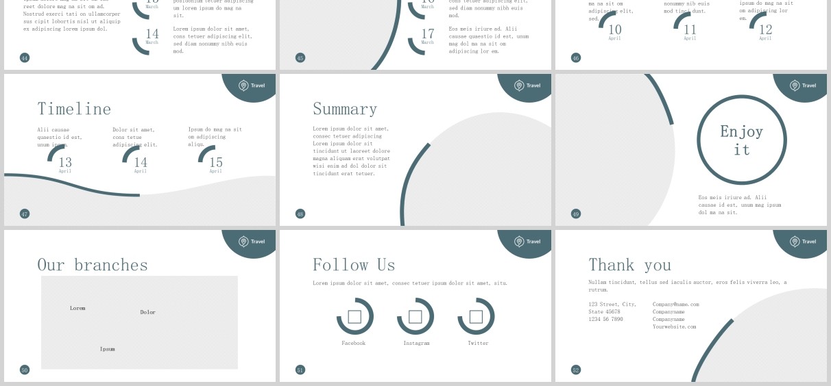 旅行社旅游公司宣传介绍PPT版式模板Travel Agency PowerPoint Presentation Template