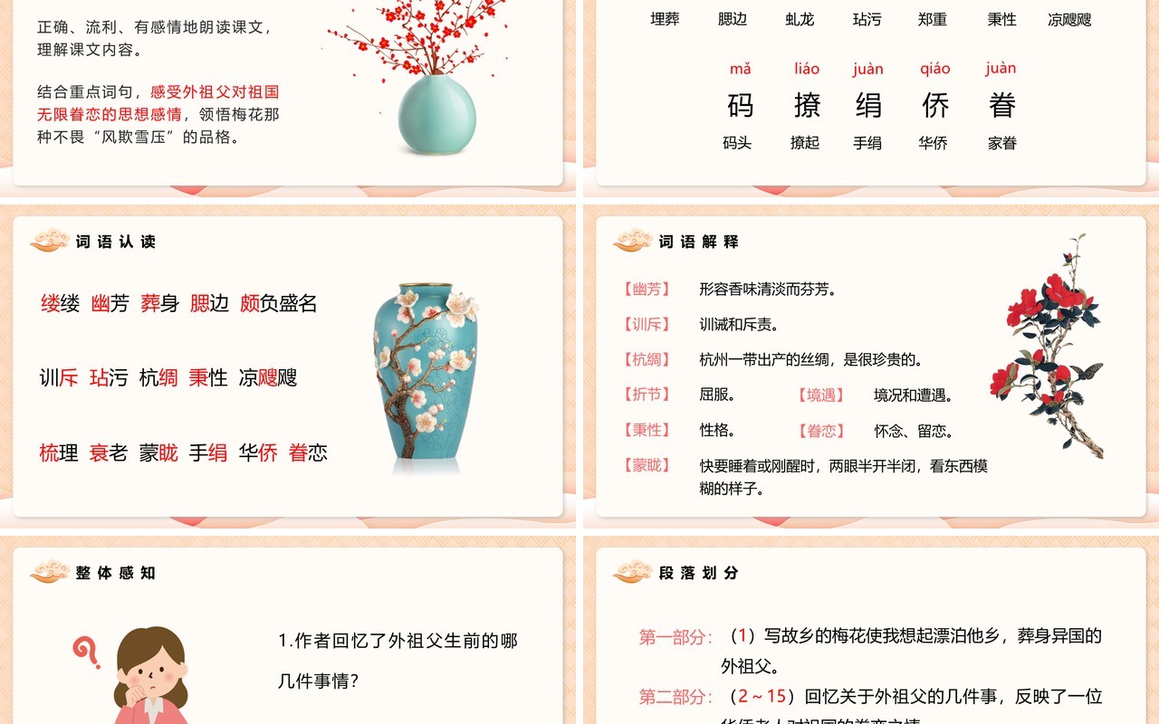 部编版五年级语文下册梅花魂课件PPT模板