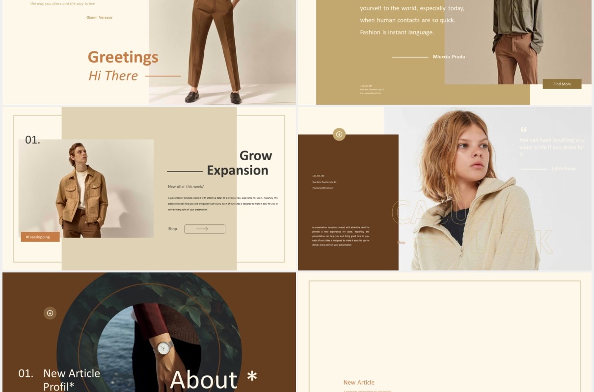 设计师作品集展示PPT模板soffie stylist powerpoint template