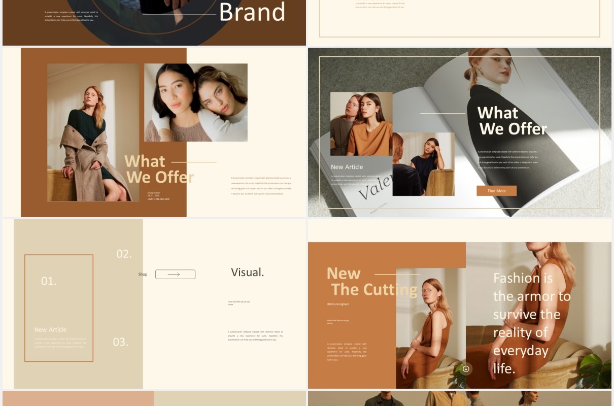 设计师作品集展示PPT模板soffie stylist powerpoint template