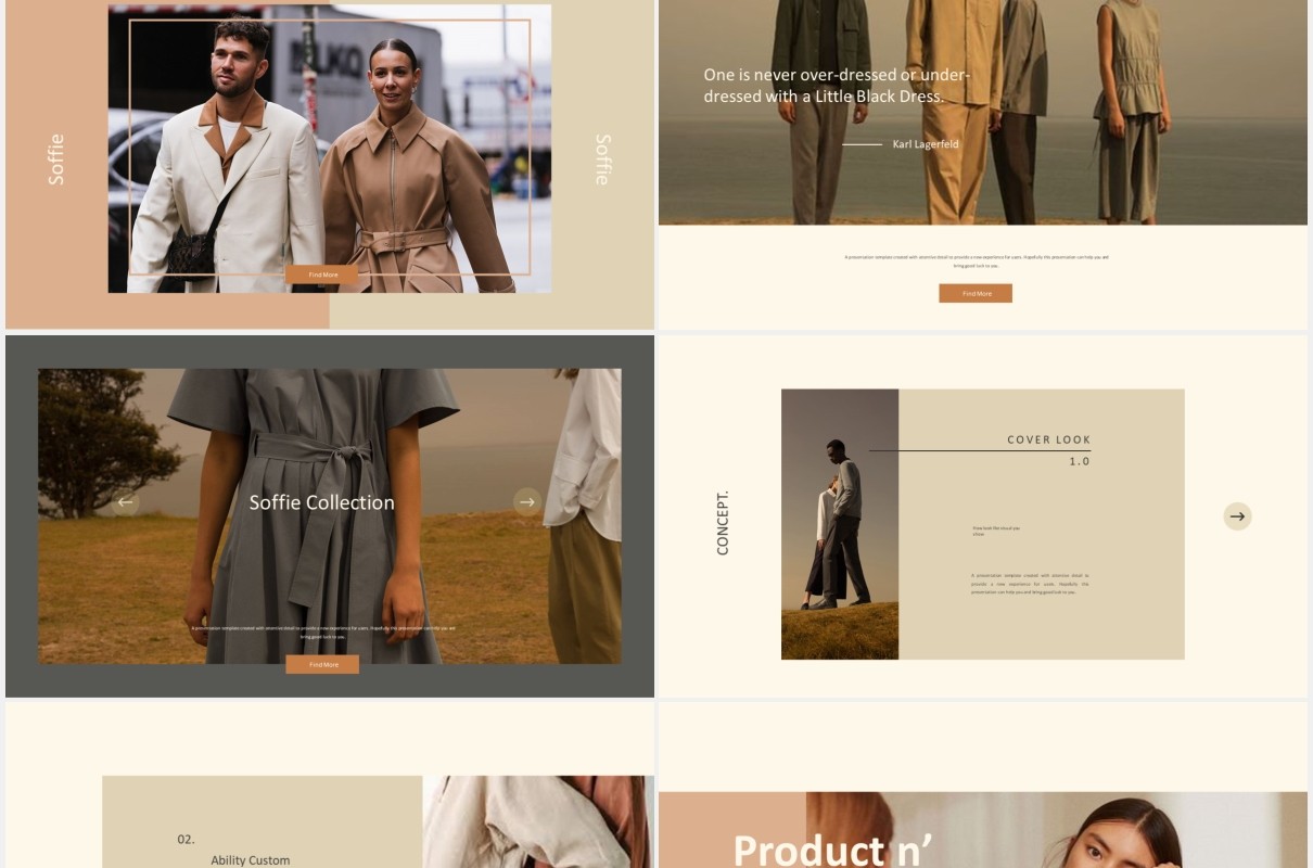 设计师作品集展示PPT模板soffie stylist powerpoint template