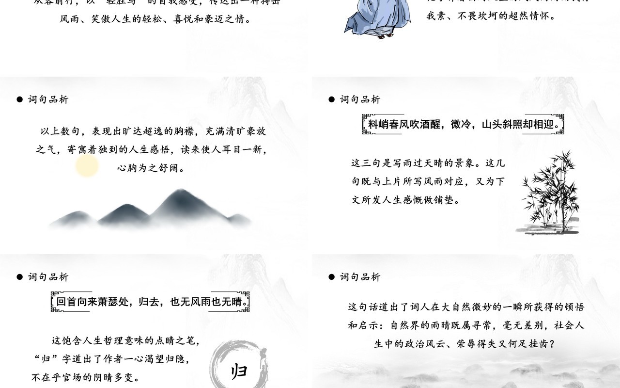 部编版高中语文必修四定风波课件PPT模板