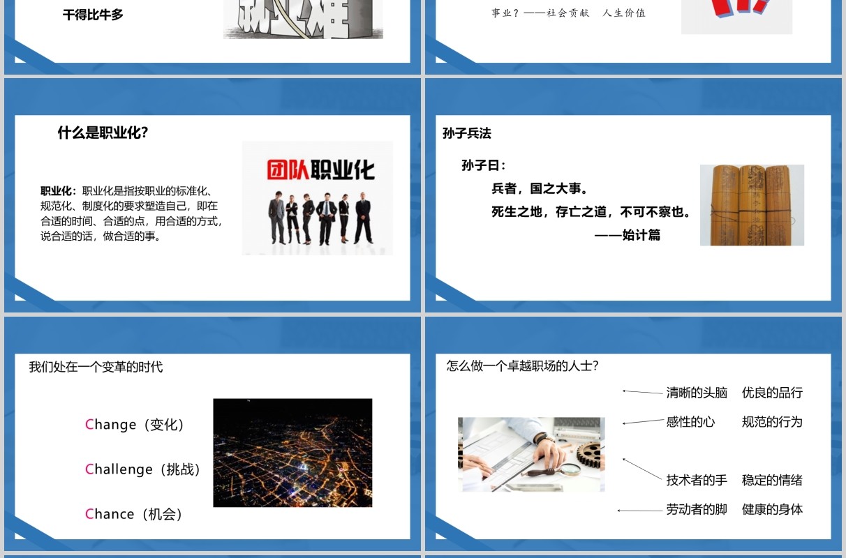 简约员工职业素养与团队意识培训PPT模板