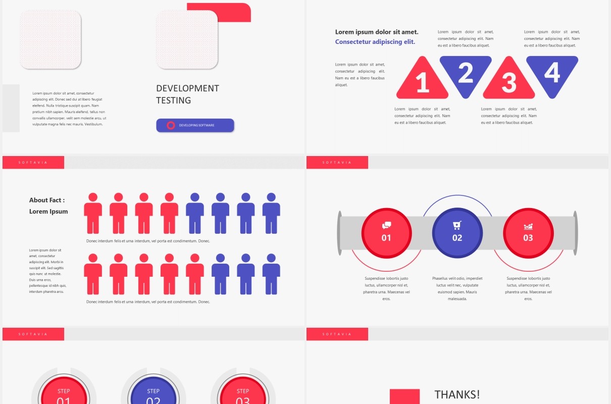 高端软件技术工作报告图片排版设计PPT模板SOFTAVIA - Software Powerpoint Template