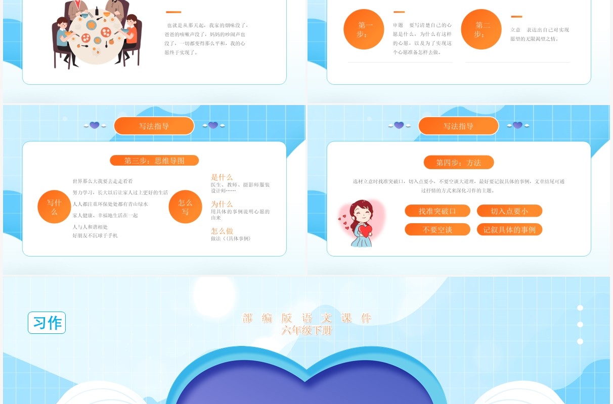 部编版六年级语文下册习作心愿课件PPT模板