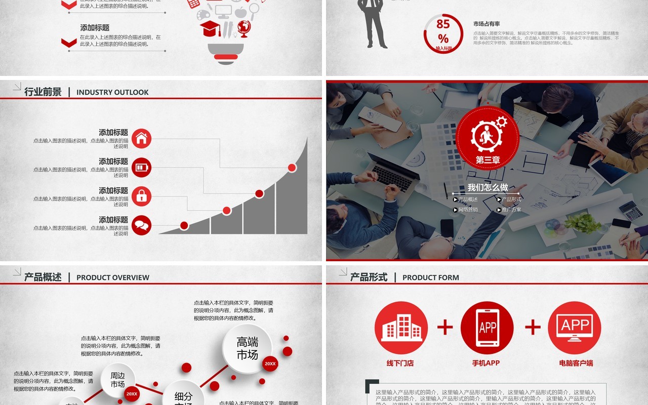 创业工作总结商业计划书通用PPT模板