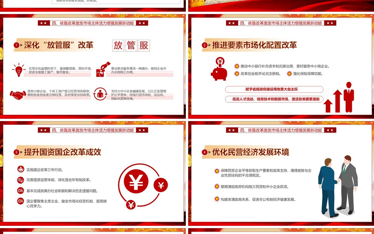 全面学习解读政府工作报告两会专题党建PPT模板