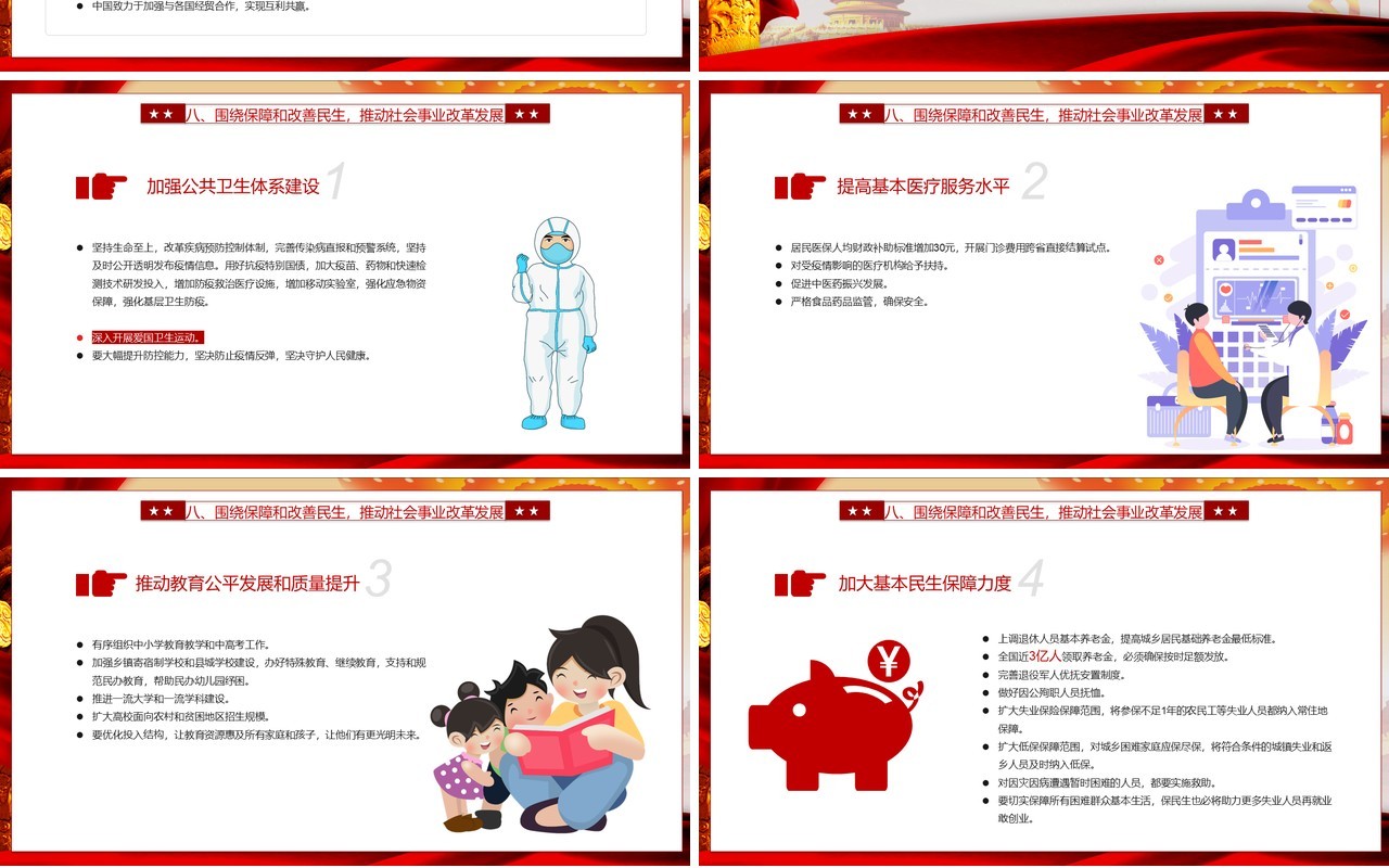 全面学习解读政府工作报告两会专题党建PPT模板