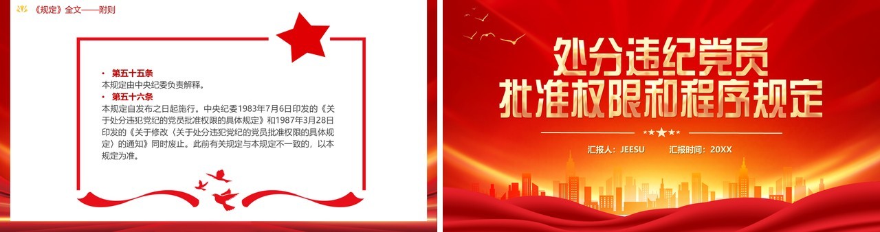 处分违纪党员批准权限和程序规定PPT模板