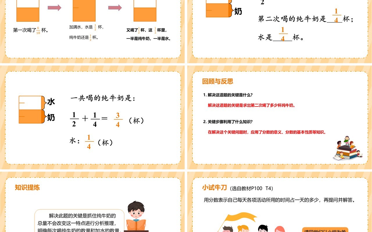 部编版五年级数学下册用分数加减法解决问题课件PPT模板