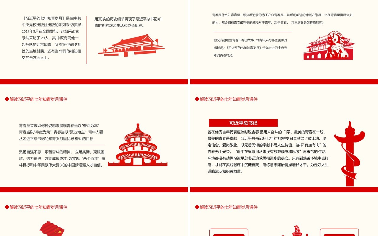 解读习近平的七年知青岁月课件动态PPT模板