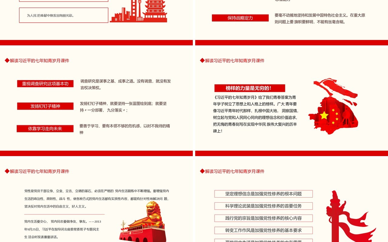 解读习近平的七年知青岁月课件动态PPT模板