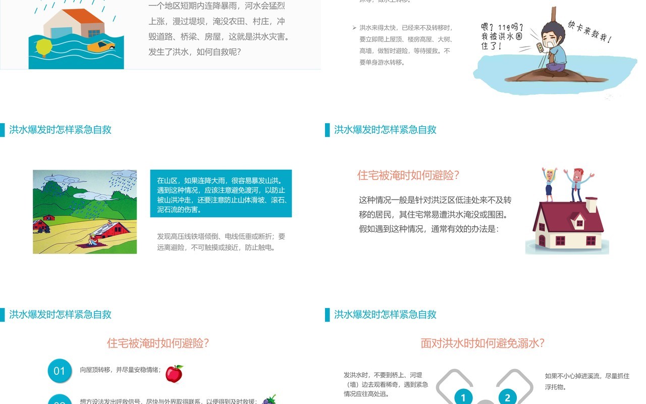 防洪水教育培训PPT模板课件