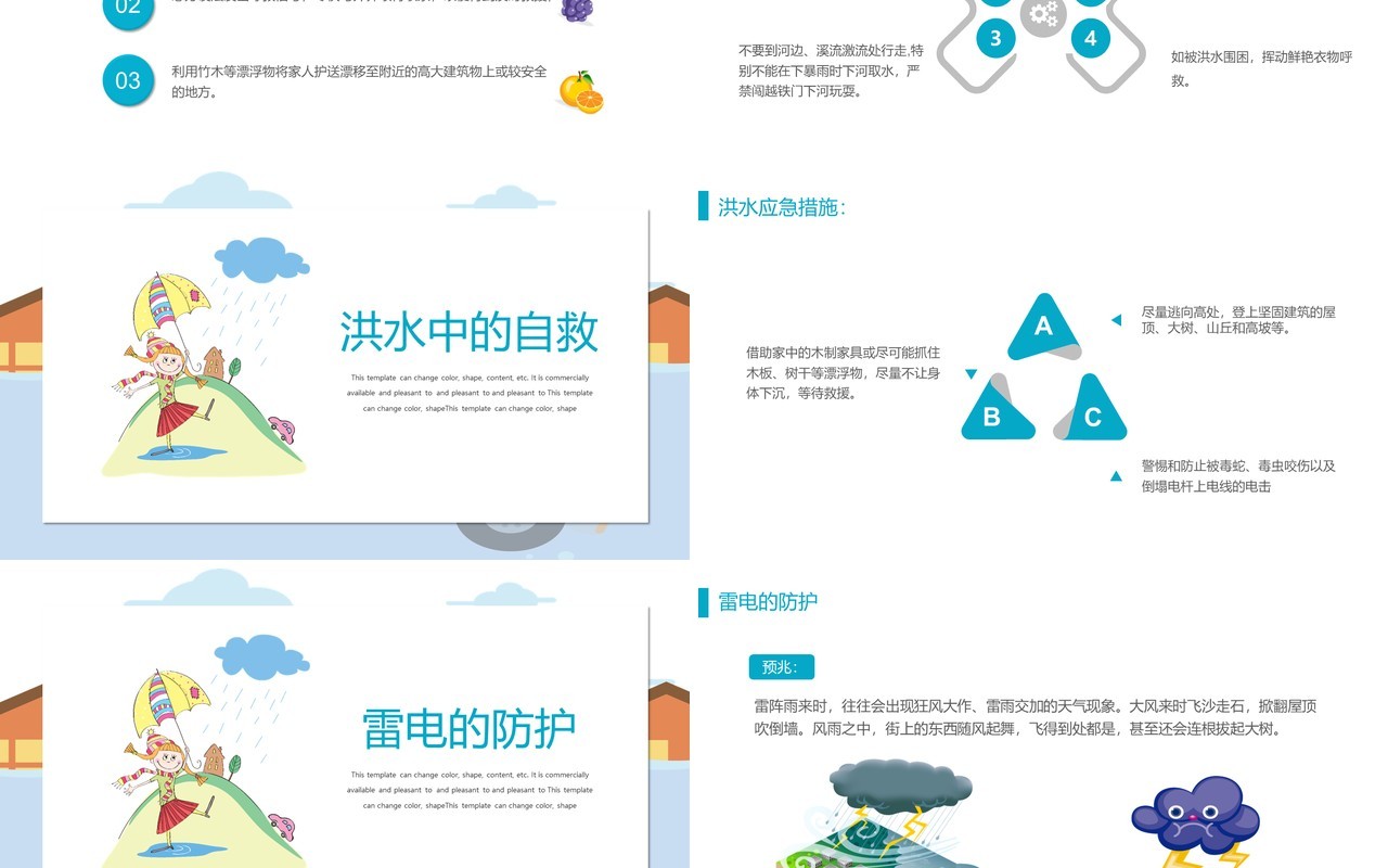 防洪水教育培训PPT模板课件