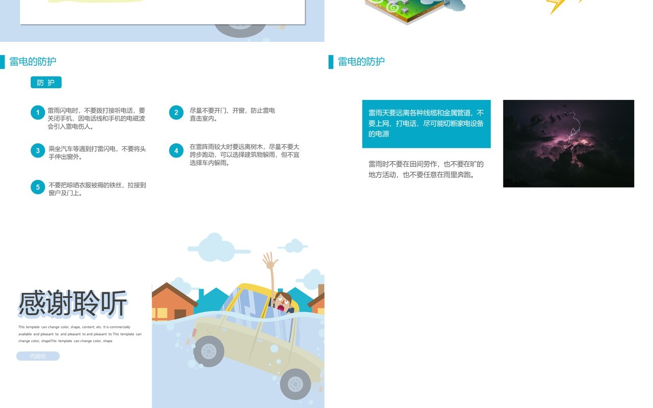 防洪水教育培训PPT模板课件