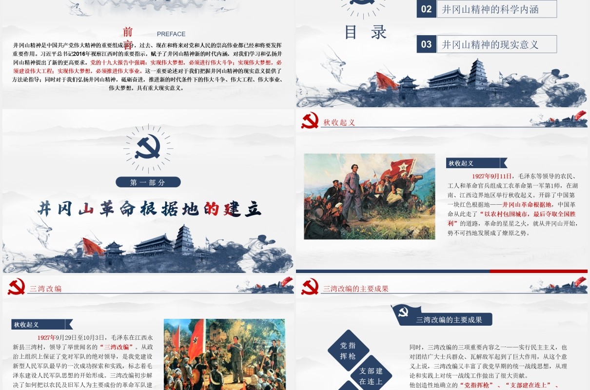 做合格党员弘扬井冈山精神党建党课PPT模板