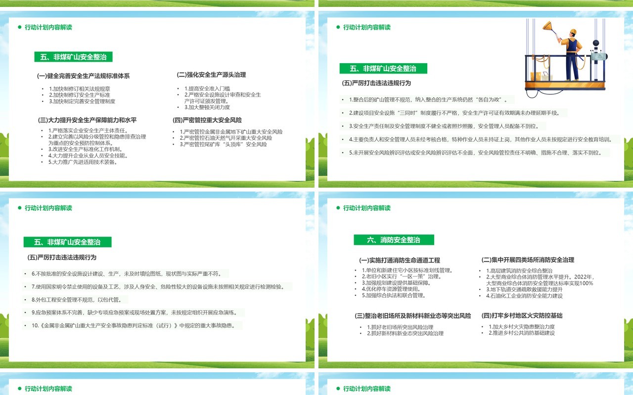 绿色卡通安全生产专项整治三年行动PPT模板(1)