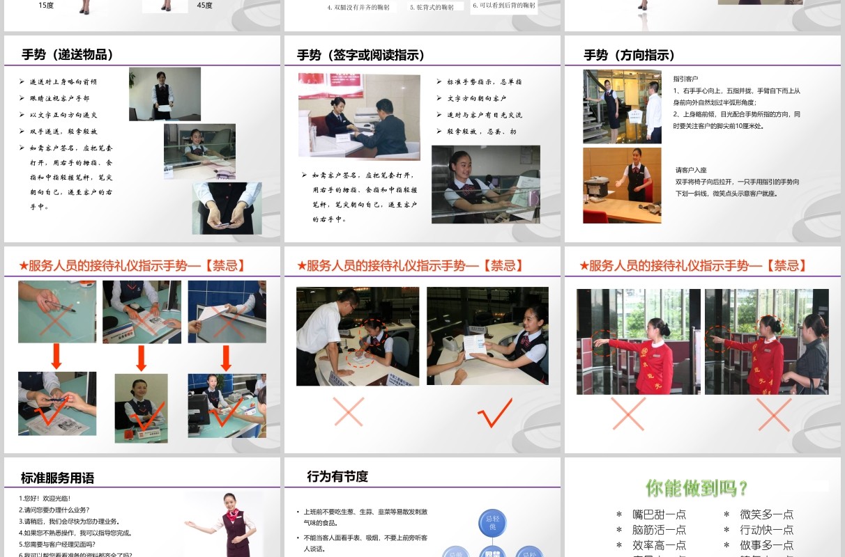 银行服务礼仪规范要求培训PPT模板课件