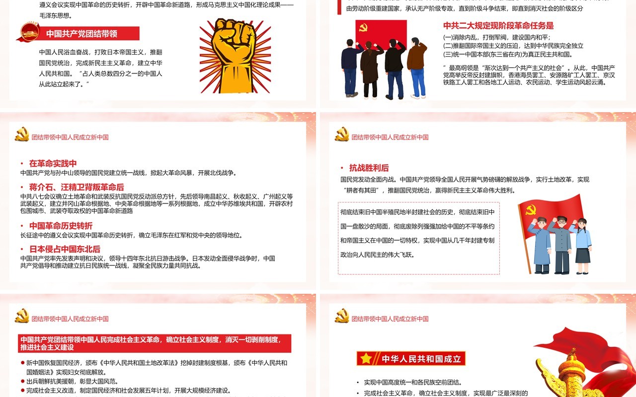 红色党政风党史学习教育组织生活会PPT模板