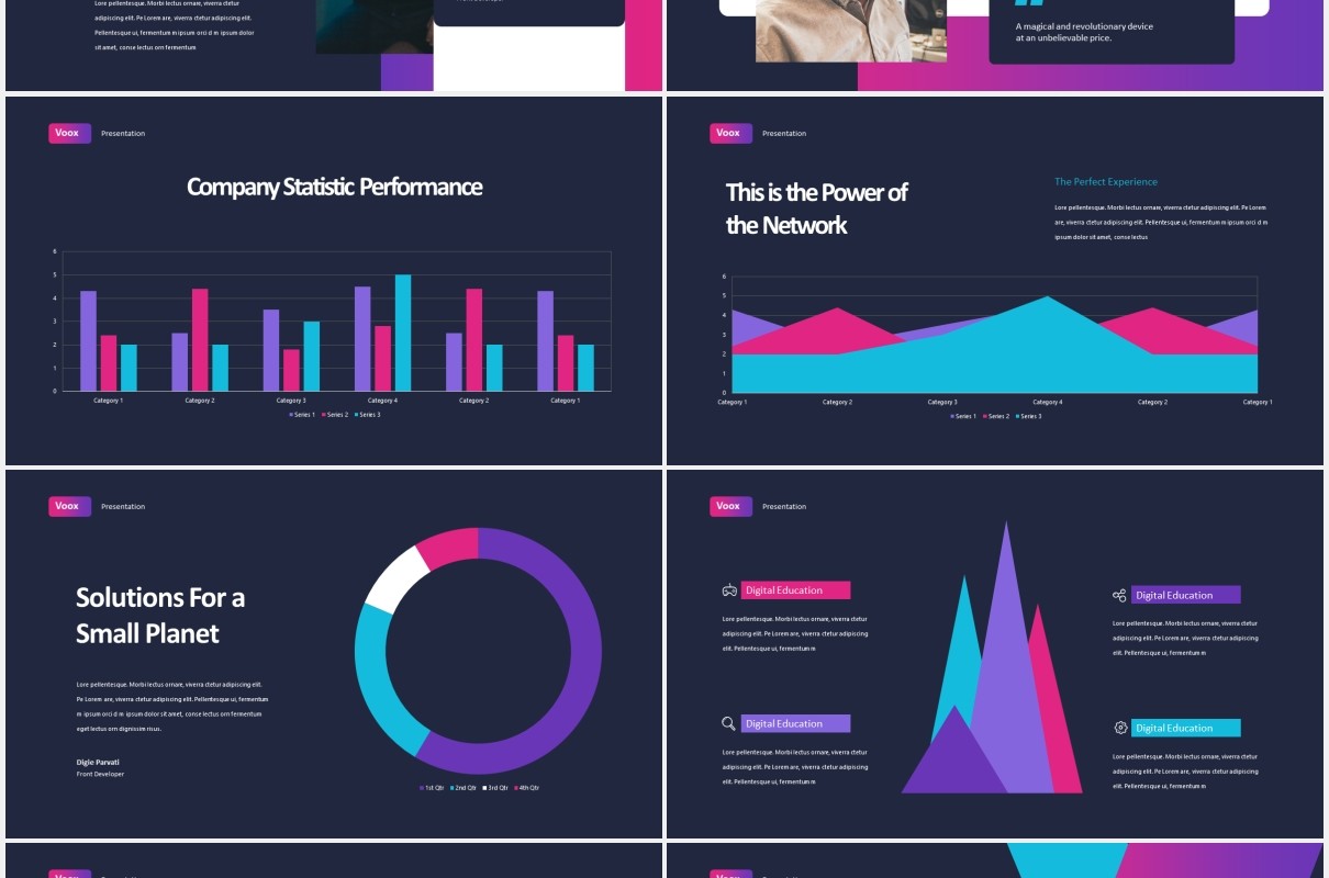 创意商务工作报告PPT模板voox creative business powerpoint template