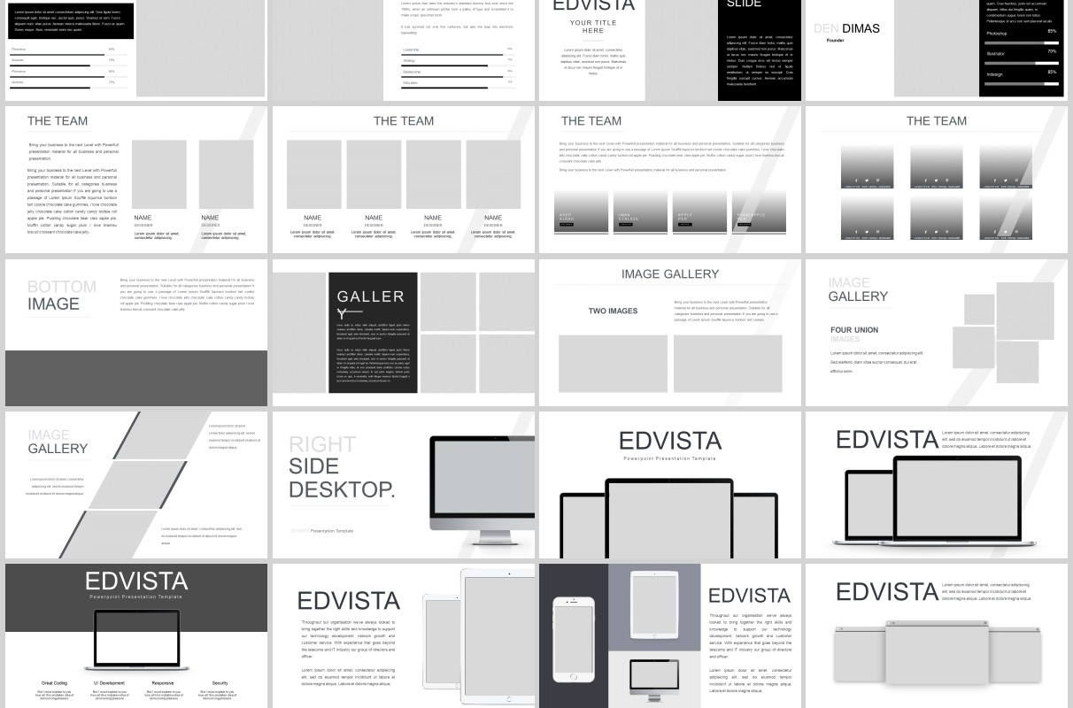 大气项目产品宣传介绍PPT可视化版式模板EDVISTA - Powerpoint Template