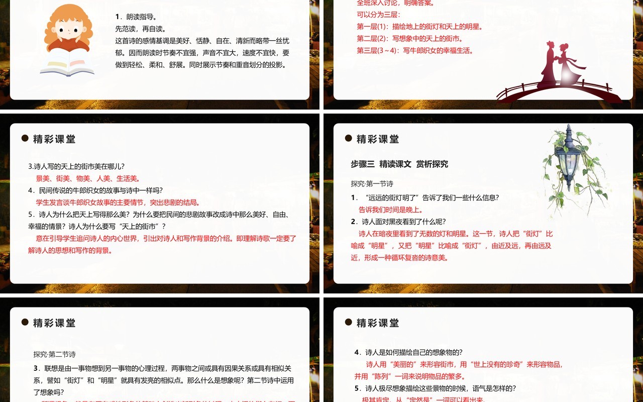 部编版七年级语文上册天上的街市PPT模板