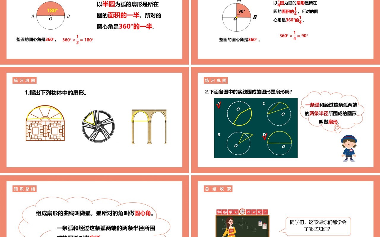 部编版六年级数学上册扇形的认识课件PPT模板