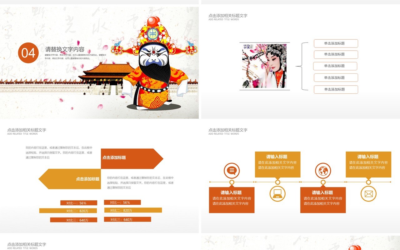 中国京剧文化演示PPT模板