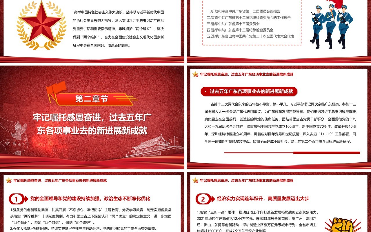 中国共产党广东省第十三次党代会PPT模板