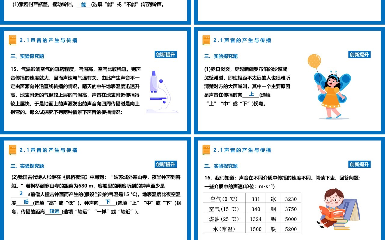 部编版八年级物理上册声音的产生与传播课件PPT模板