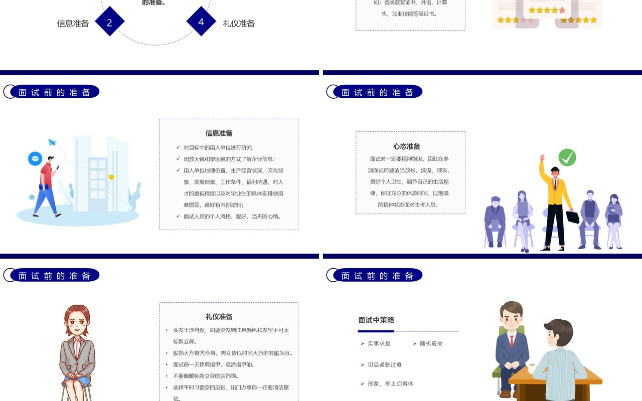 紫色简约风大学生就业指南面试技巧培训PPT模板