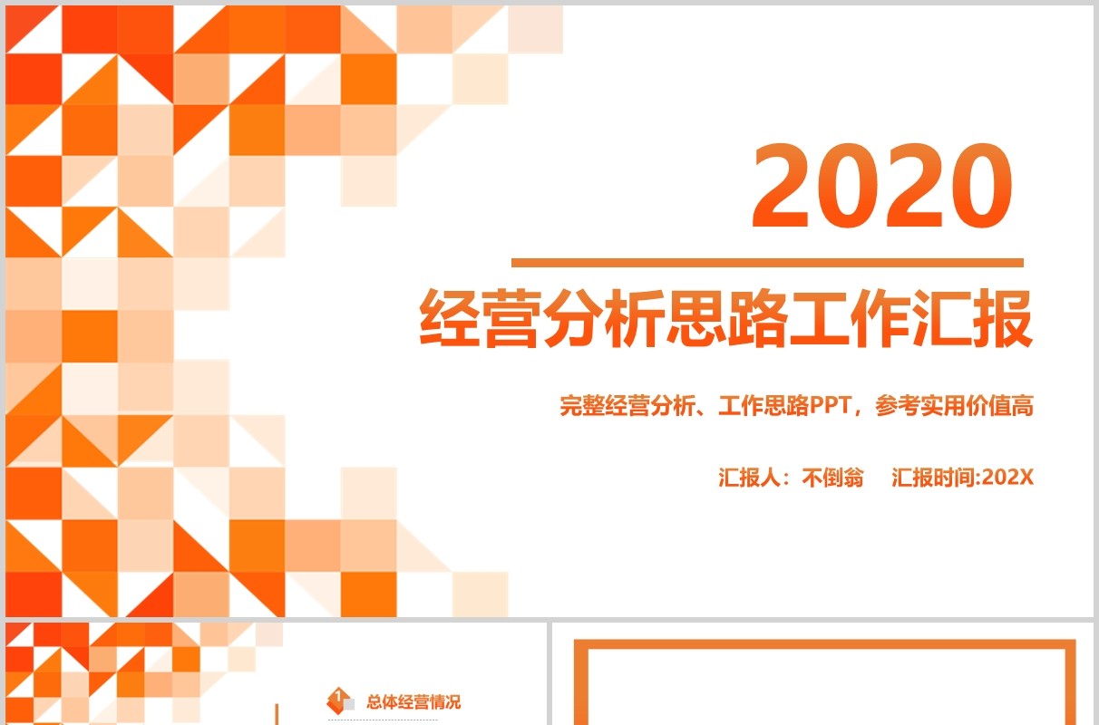 创意商务风经营分析思路工作汇报PPT模板