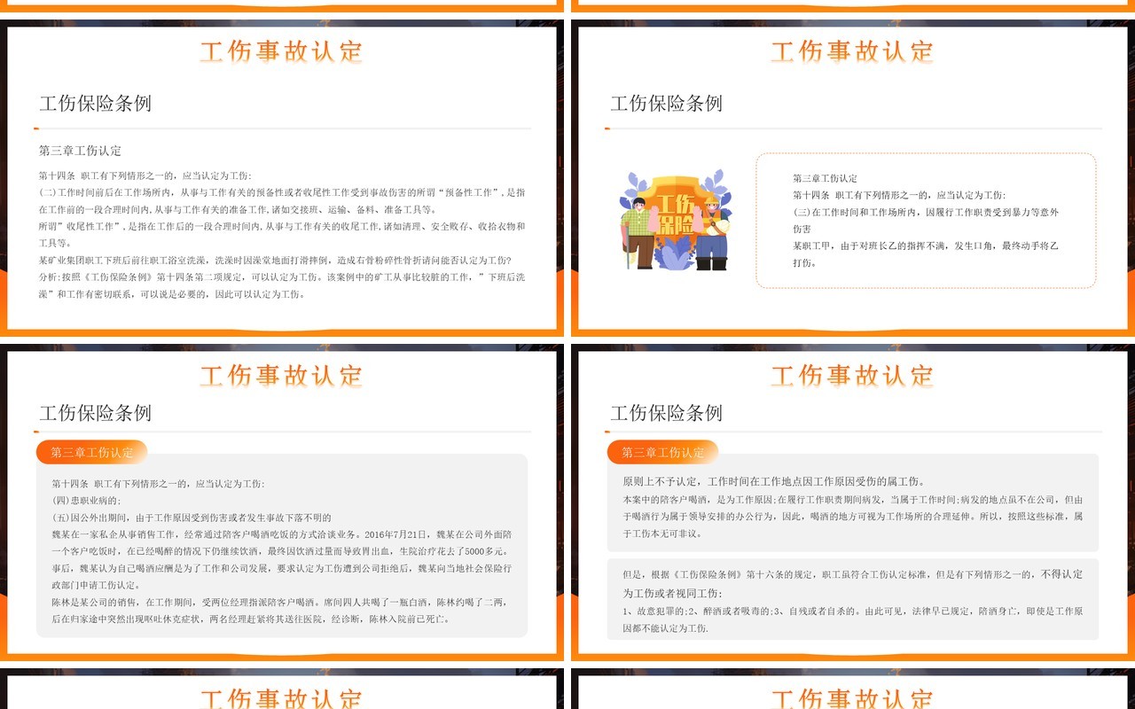 橙色简约风工伤事故预防培训PPT模板