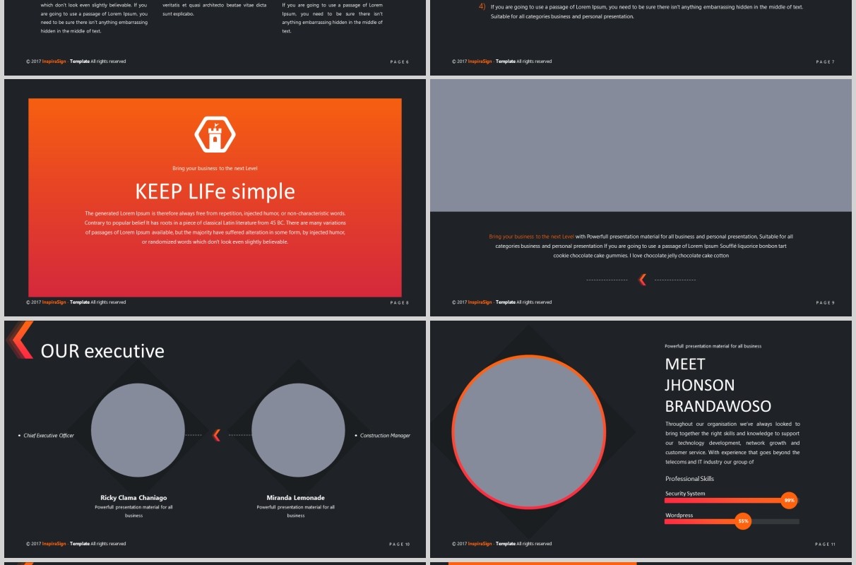 深色商务通用PPT模板版式设计可视化信息图表Cleanux Powerpoint Template