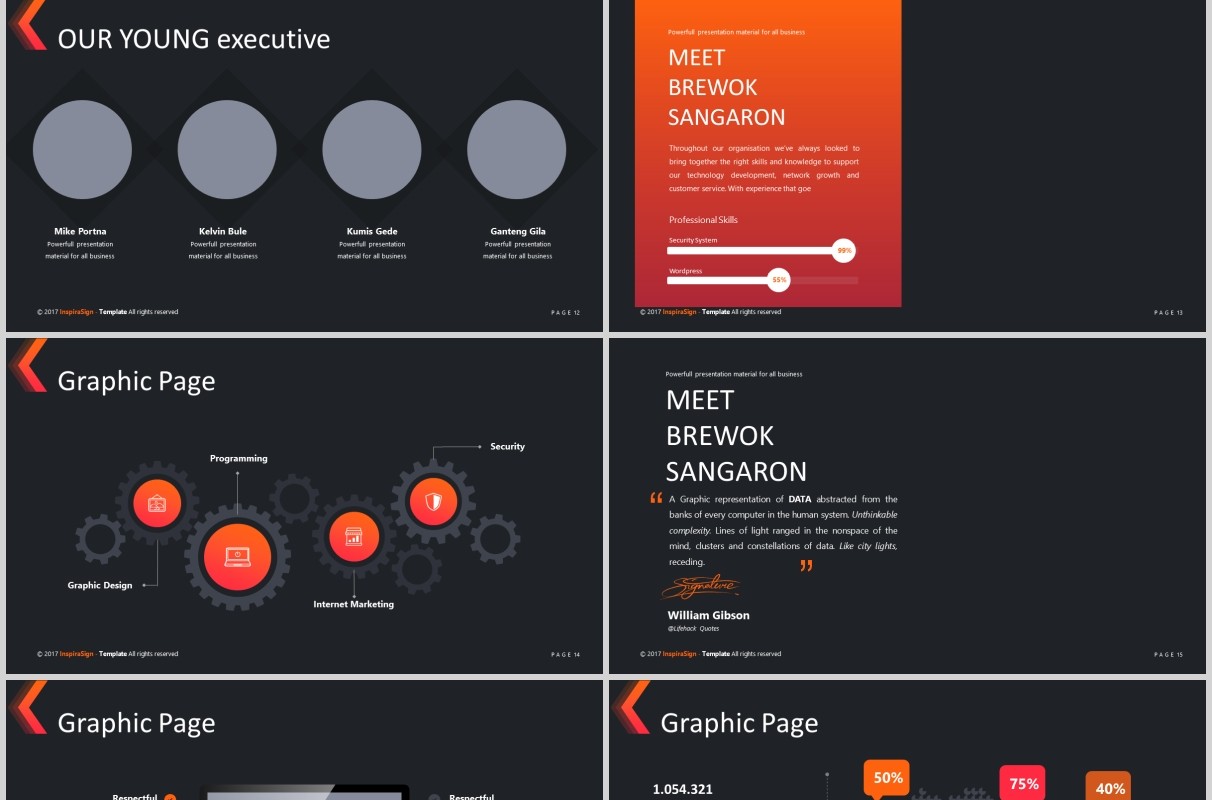 深色商务通用PPT模板版式设计可视化信息图表Cleanux Powerpoint Template