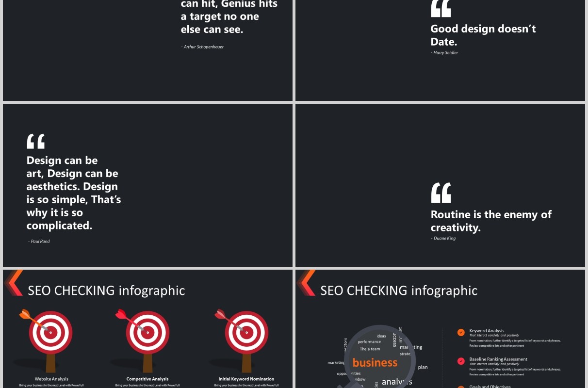 深色商务通用PPT模板版式设计可视化信息图表Cleanux Powerpoint Template