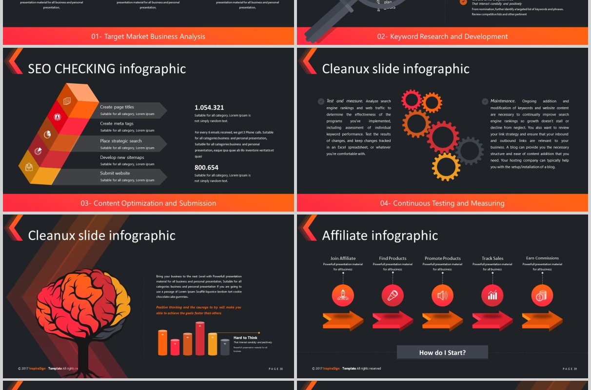 深色商务通用PPT模板版式设计可视化信息图表Cleanux Powerpoint Template