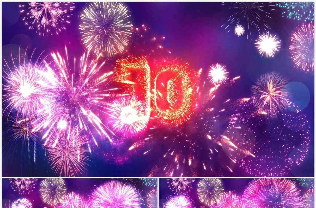 烟花粒子10秒新年倒计时PPT模板