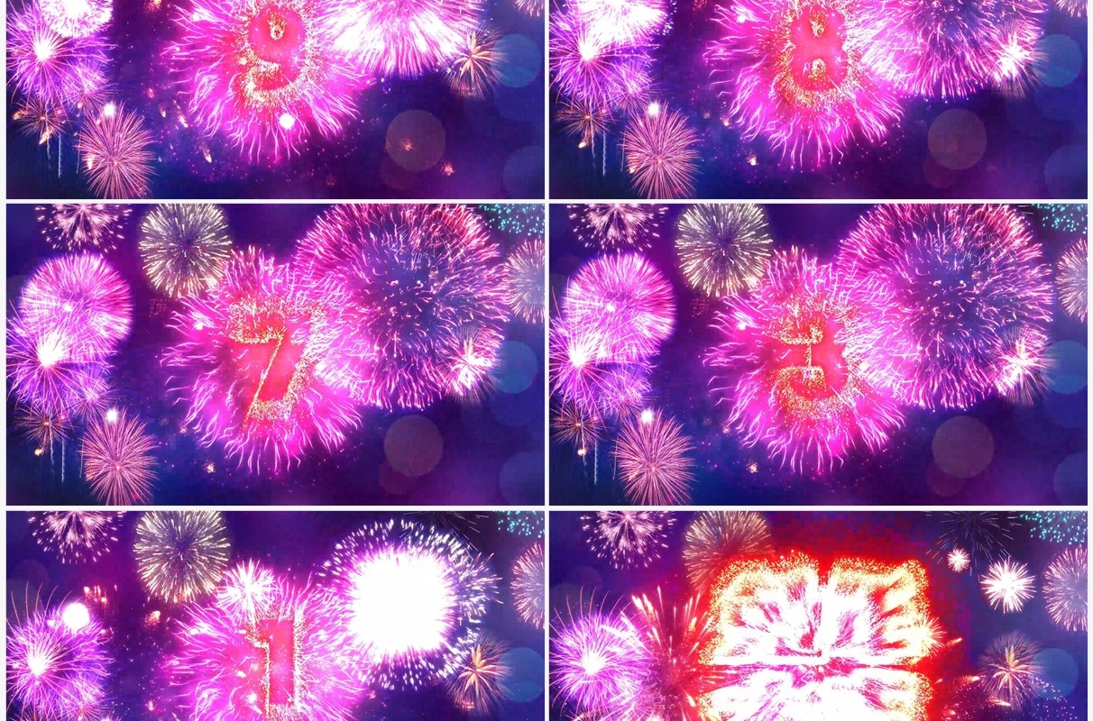 烟花粒子10秒新年倒计时PPT模板