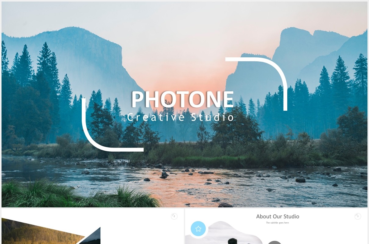 摄影电子照片展示国外PPT图片排版模板Photone Powerpoint Template