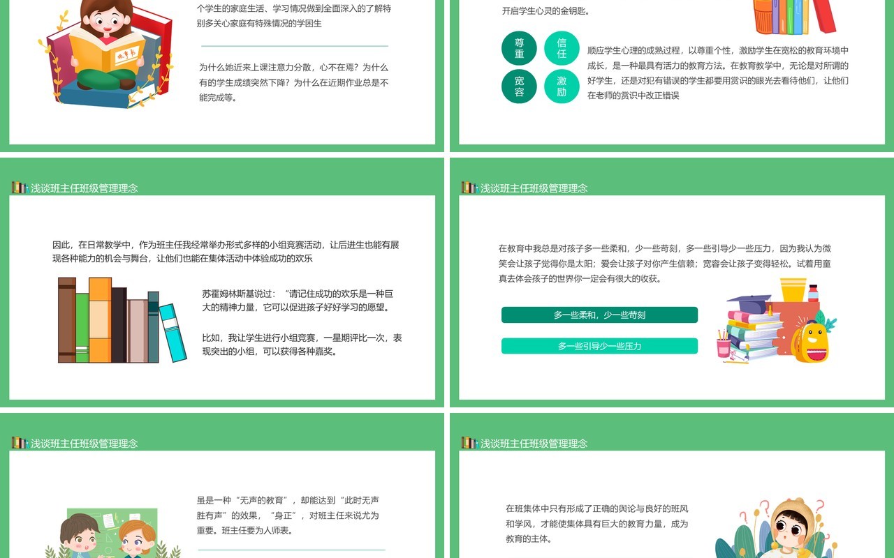 浅谈班主任班级管理理念动态PPT模板