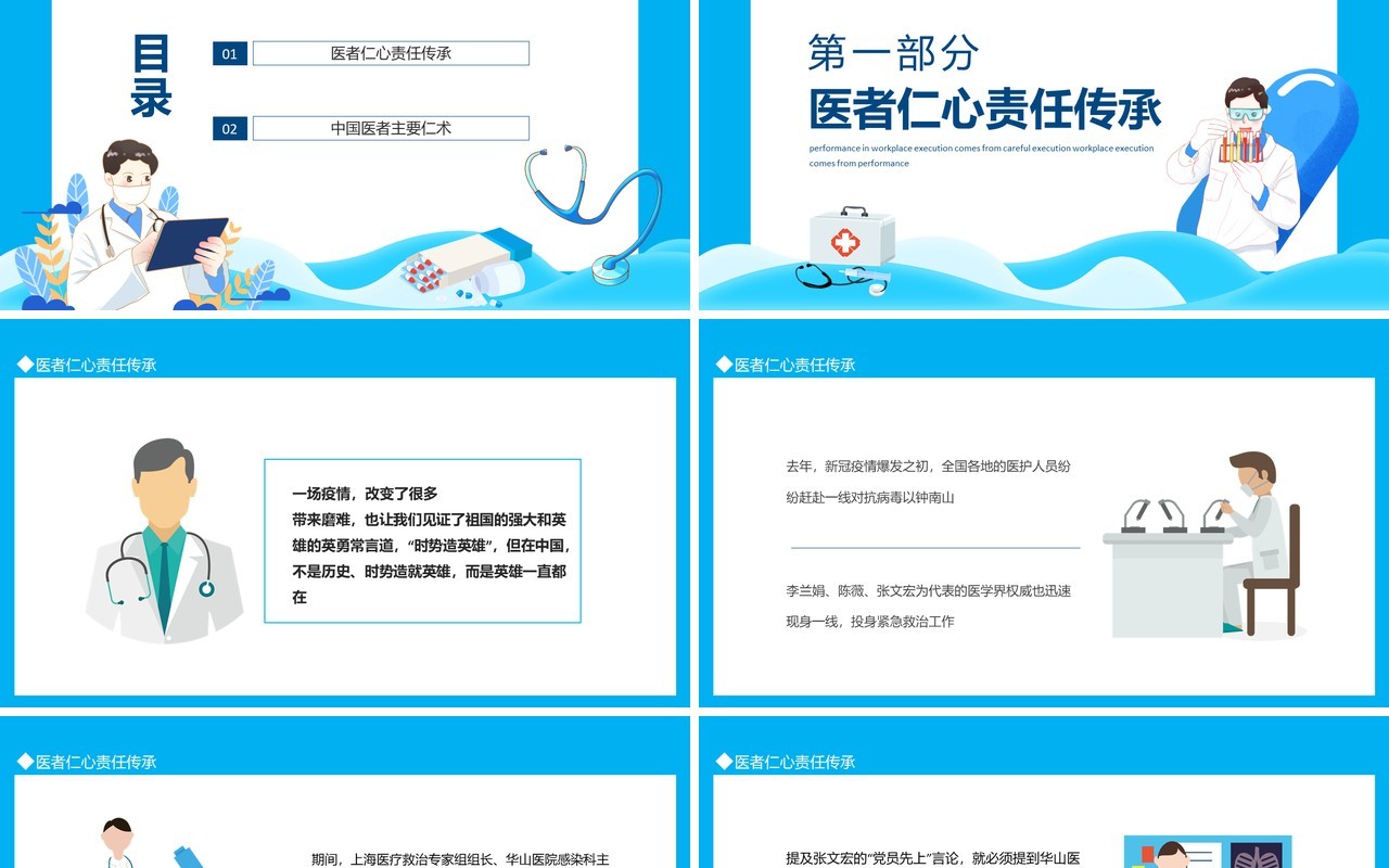 医者仁心责任传承硬核医生张文宏动态PPT模板