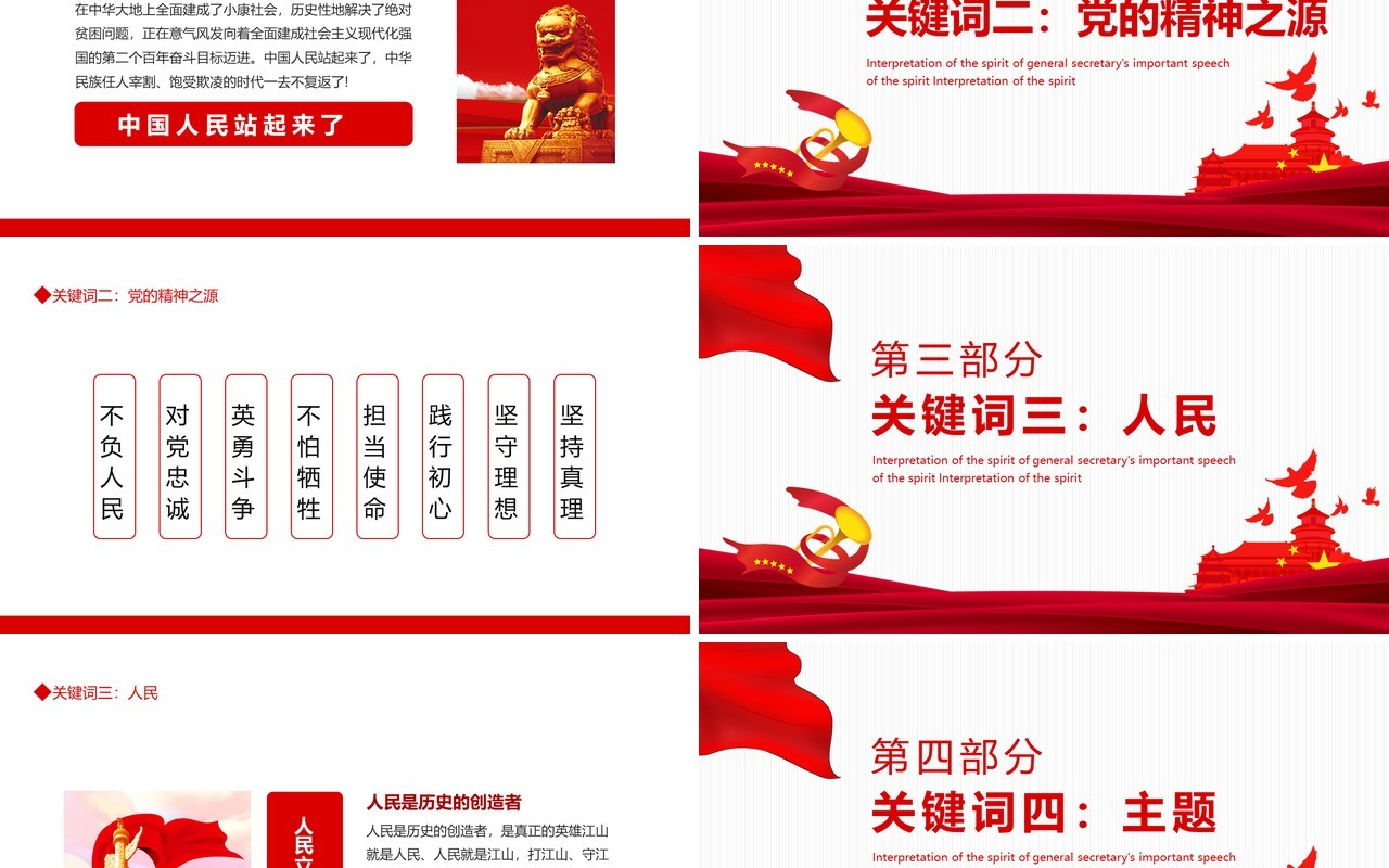 十个关键词解读总书记七一重要讲话精神动态PPT模板