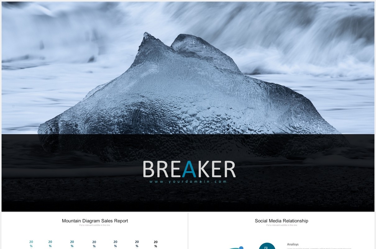 3D金字塔阶梯数据图表商务PPT模板breaker powerpoint