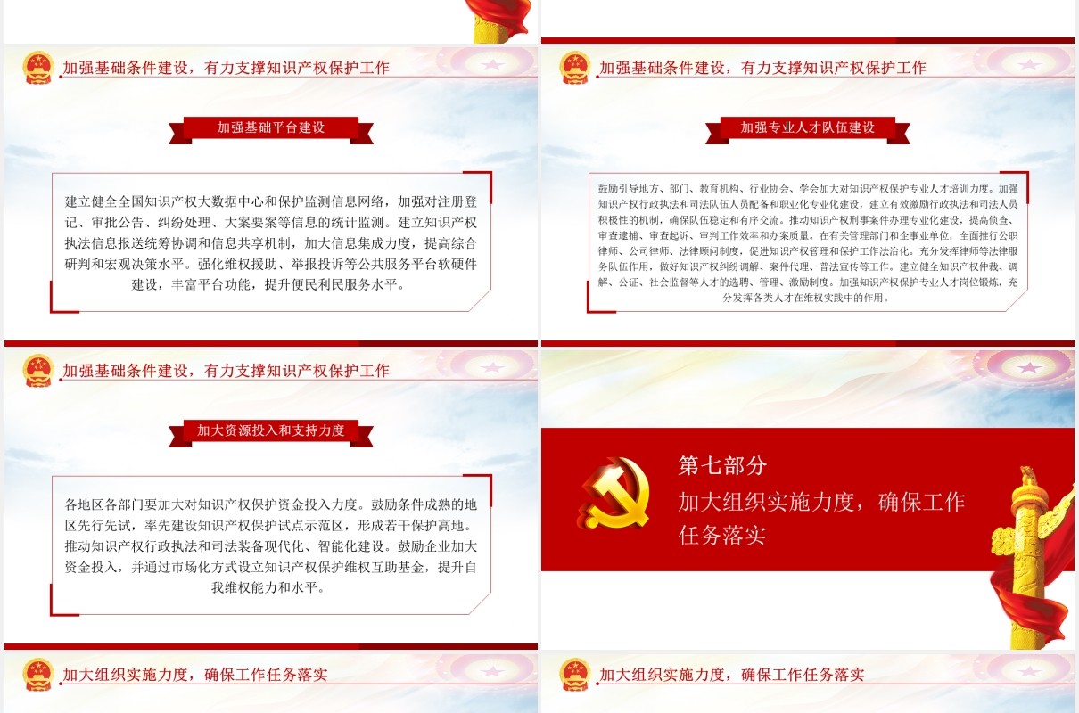 学习解读国务院关于强化知识产权保护的意见党建党政PPT模板