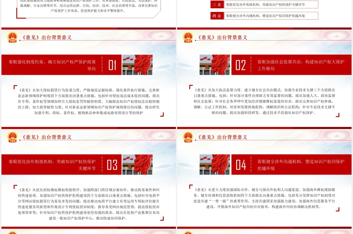 学习解读国务院关于强化知识产权保护的意见党建党政PPT模板