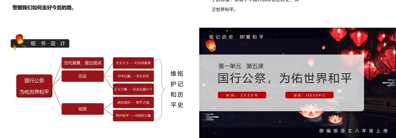 部编版八年级语文下册国行公祭课件PPT模板